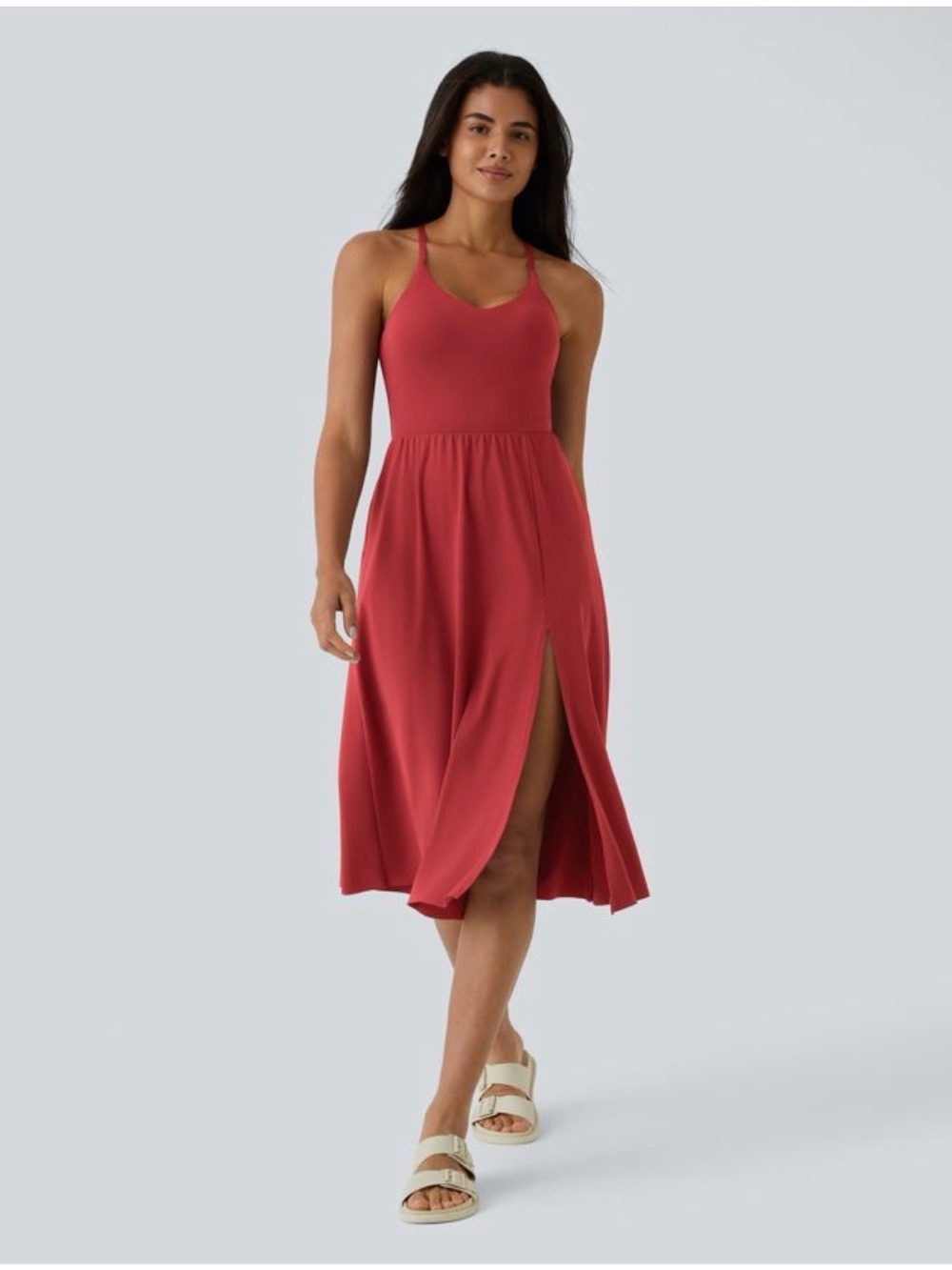 HALARA Everyday Midi Chill dress in Salsa